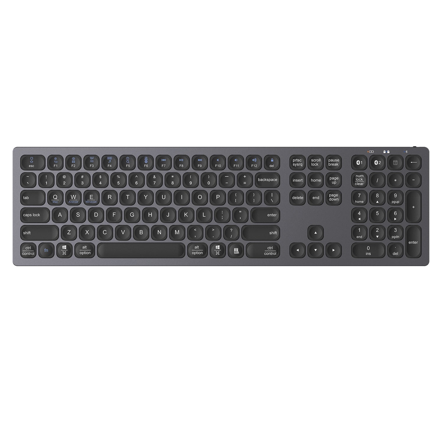 Amper Slim Full Size Aluminium USB-C Rechargeable Bluetooth Keyboard For Windows - Amper HQ