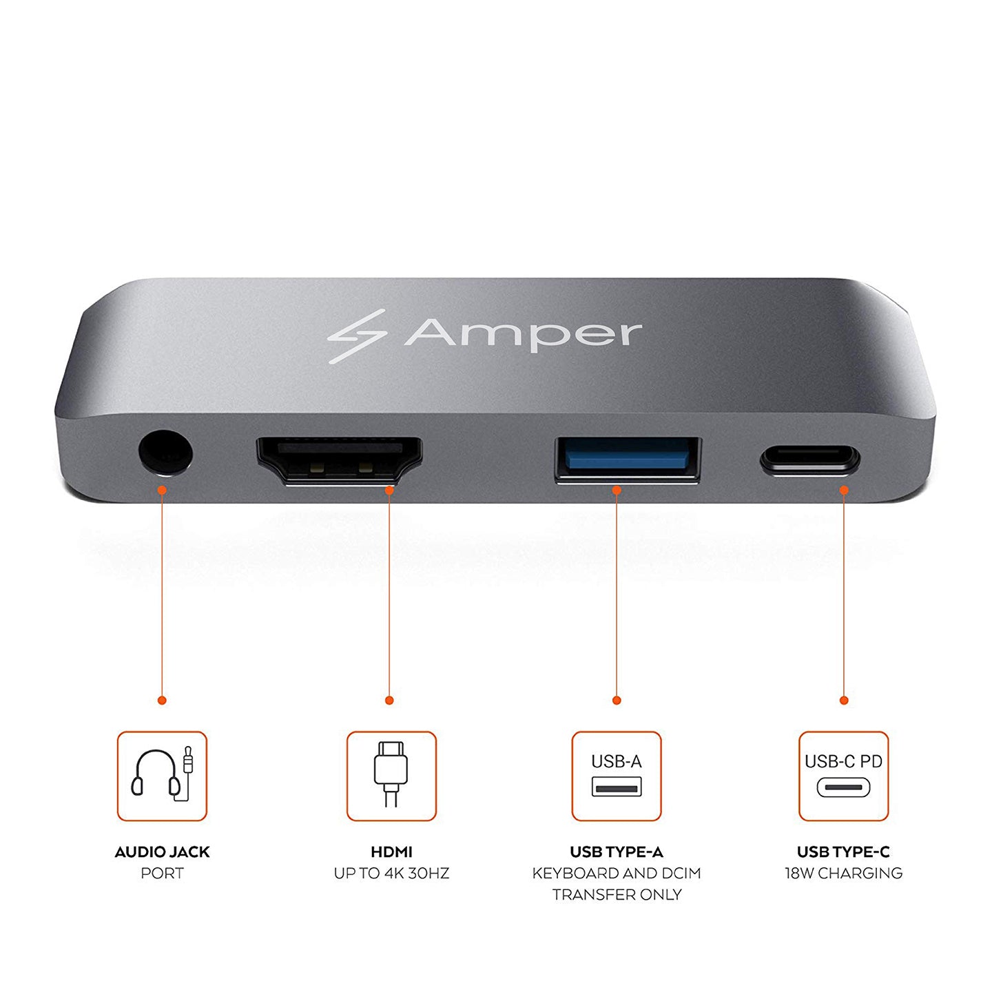 Amper 4-In-1 USB-C Hub for iPad Pro & Android Tablets - Amper HQ