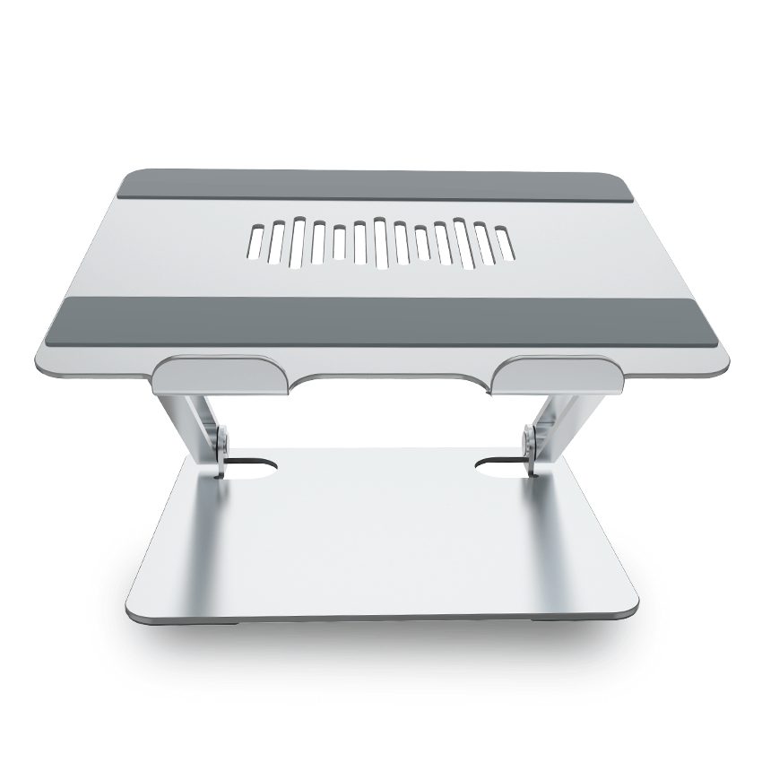 Amper Dual Hinge Adjustable Aluminium Laptop Stand - Silver