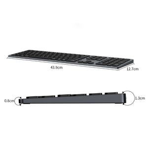 Amper Slim Full Size Aluminium USB-C Rechargeable Bluetooth Keyboard For Windows - Amper HQ