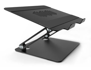 Amper Dual Hinge Adjustable Aluminium Laptop Stand - Black