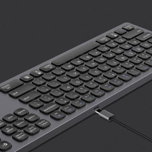 Amper Slim Full Size Aluminium USB-C Rechargeable Bluetooth Keyboard For Windows - Amper HQ