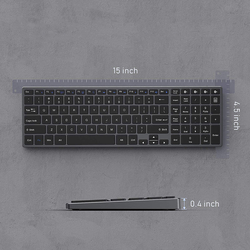 Amper Aluminium Slim Compact Rechargeable 4 Channel Bluetooth Keyboard For Windows and Mac OS - Amper HQ