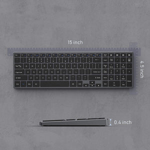 Amper Aluminium Slim Compact Rechargeable 4 Channel Bluetooth Keyboard For Windows and Mac OS - Amper HQ