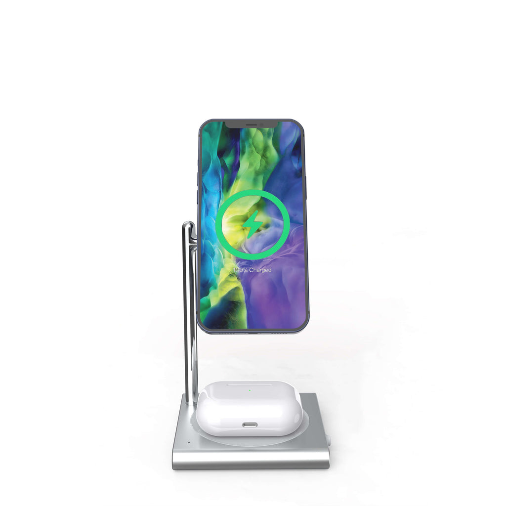 Amper 2-in-1 Magnetic Wireless Charger w/ MagSafe for iPhone 12 - Amper HQ