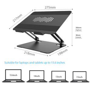 Amper Dual Hinge Adjustable Aluminium Laptop Stand - Black