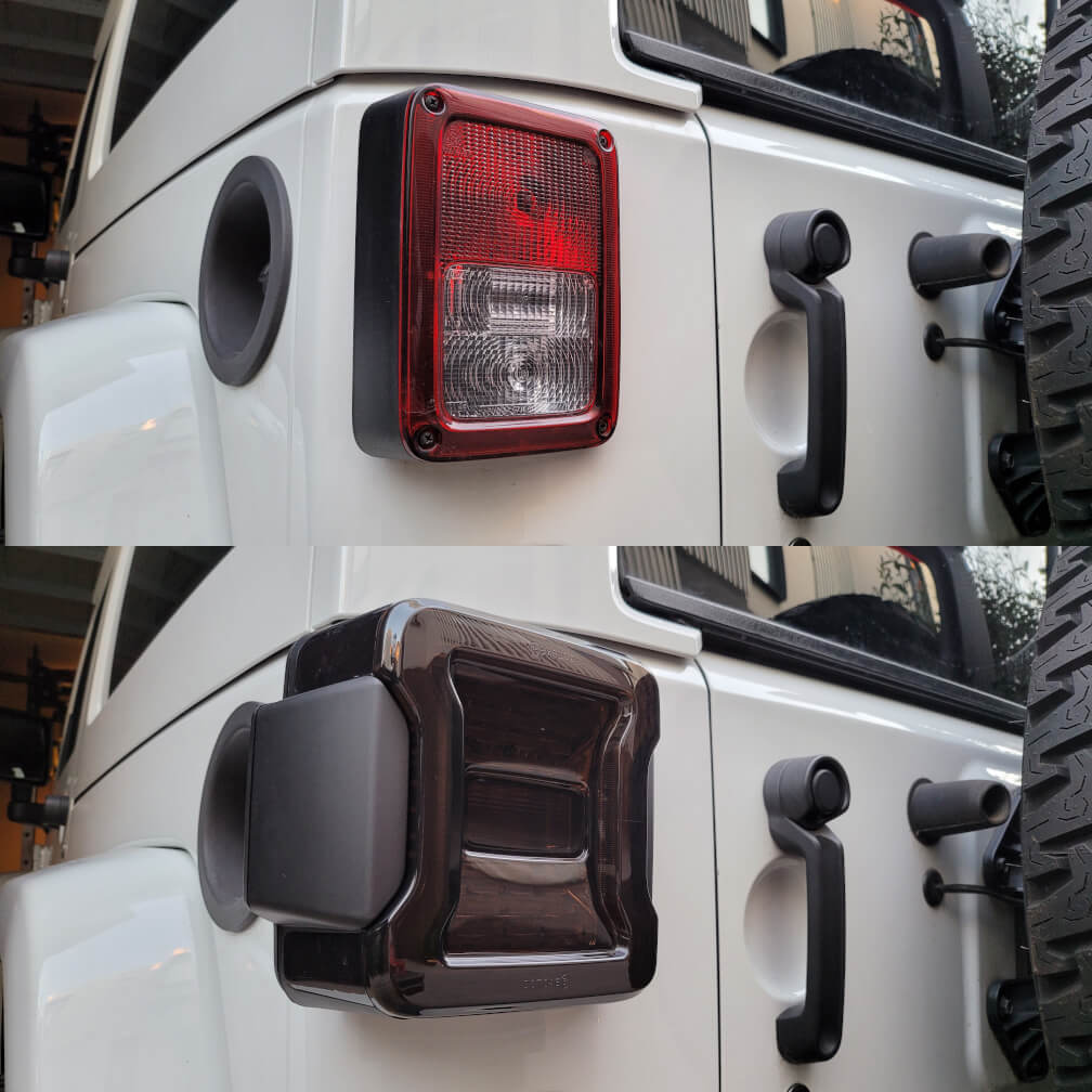 JL Tail Light Conversion Kit for JK Jeep Wrangler 07-18 JK/ JKU - Black - Amper HQ