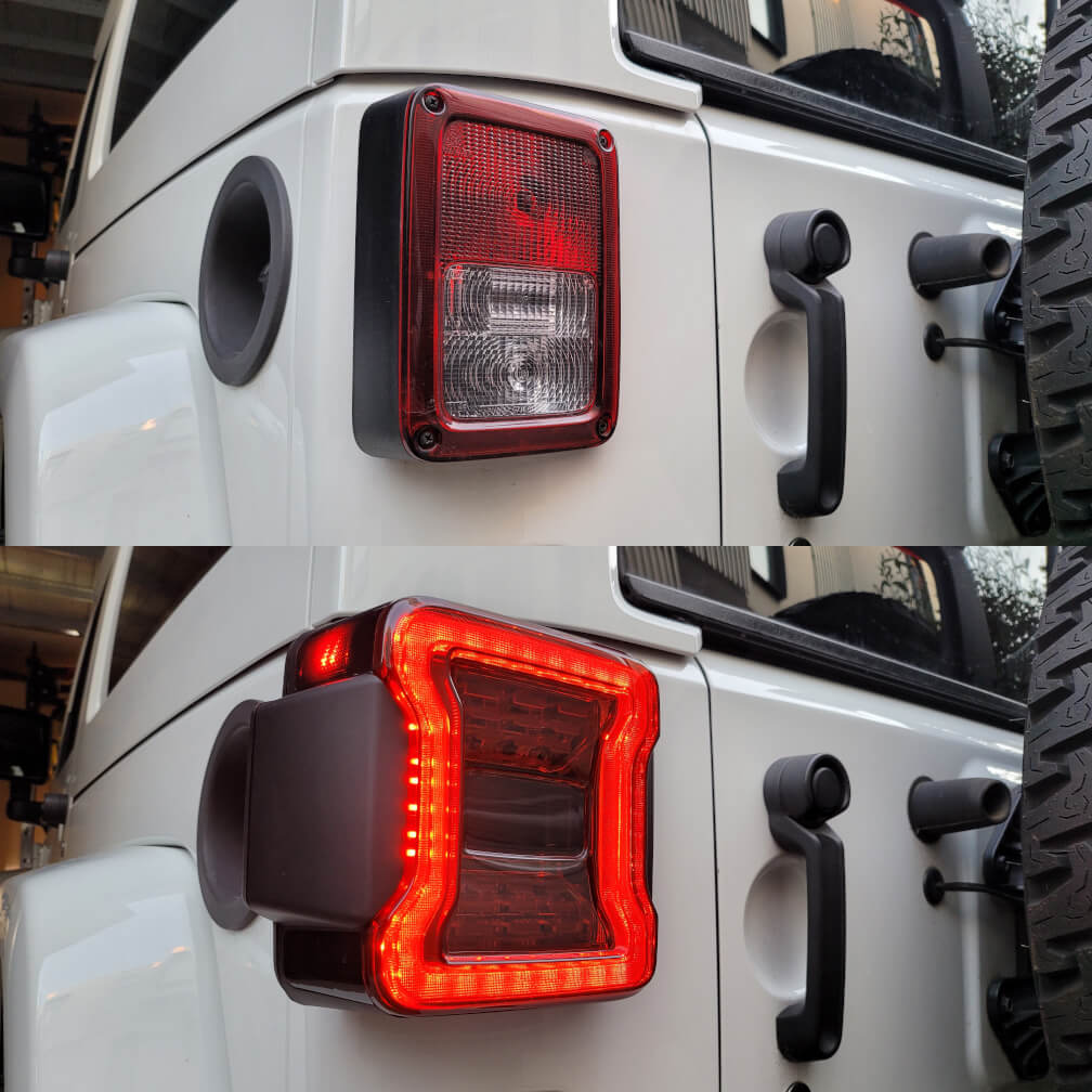 JL Tail Light Conversion Kit for JK Jeep Wrangler 07-18 JK/ JKU - Black - Amper HQ