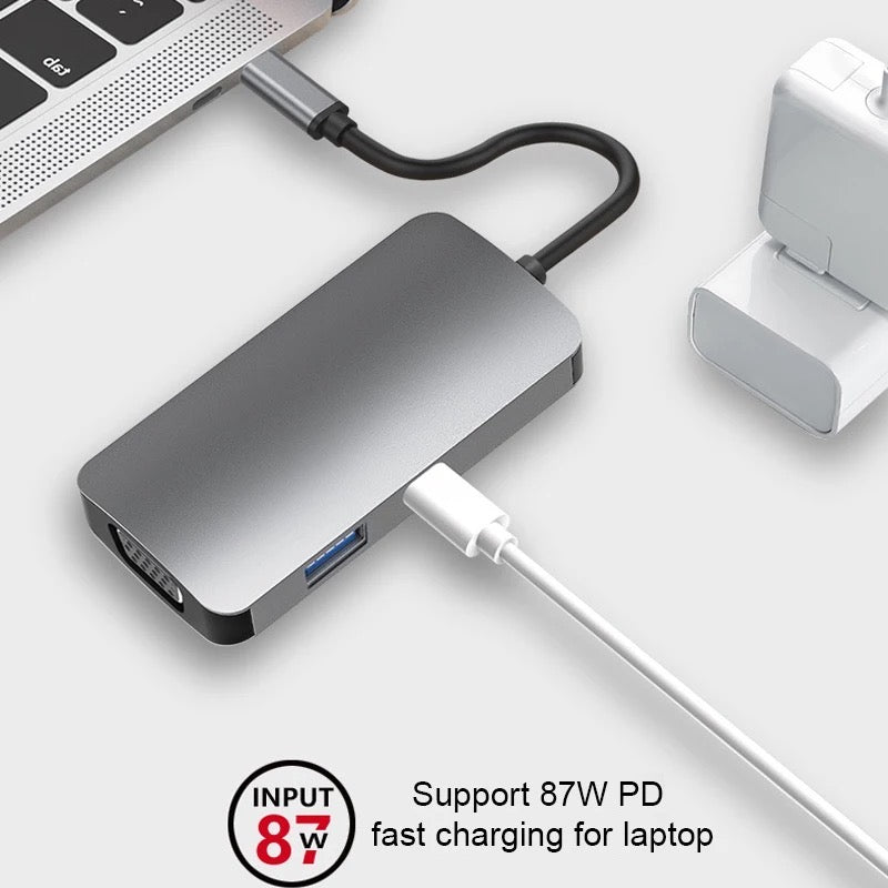 MST 5-In-1 USB-C Hub With Dual HDMI Ports For Windows - Amper HQ