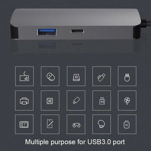 MST 5-In-1 USB-C Hub With Dual HDMI Ports For Windows - Amper HQ