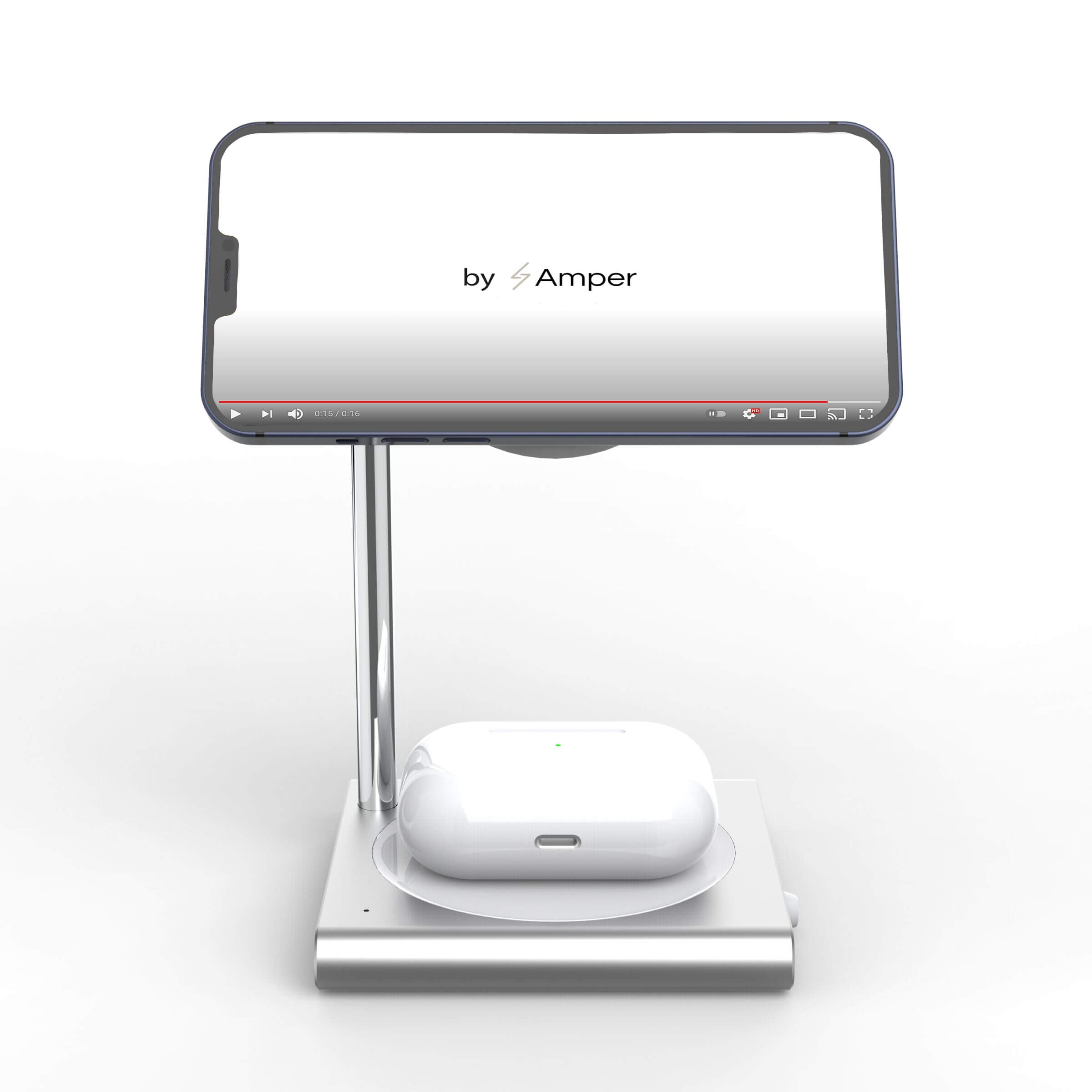 Amper 2-in-1 Magnetic Wireless Charger w/ MagSafe for iPhone 12 - Amper HQ