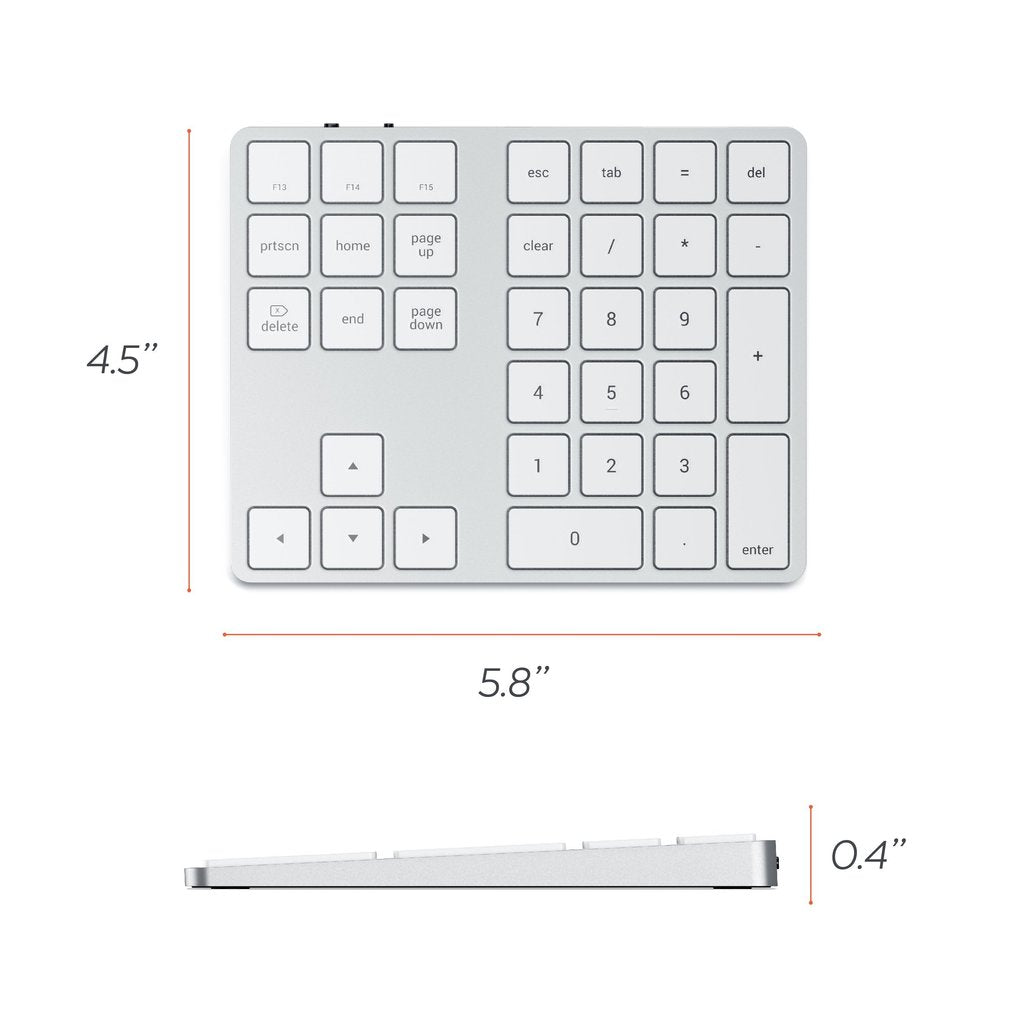 Amper Aluminium USB-C Bluetooth Extended Keypad With 2 USB Ports - Amper HQ