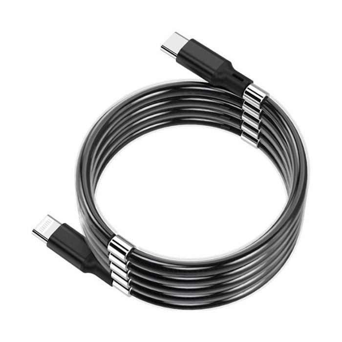 Amper 1.8 Metre Type-C To Lightning Magnetic Self Winding Fast Charging Cable For iPhone - Amper HQ